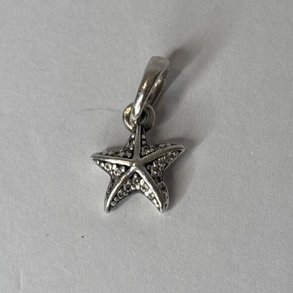 Authentic Pandora Sterling Silver Tropical Starfish Pendant charm 390403CZ - Picture 2 of 5